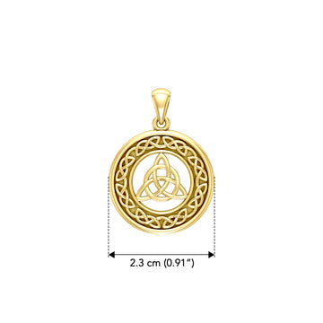 Medium Celtic Knot Triquetra Solid Gold Pendant GPD3020